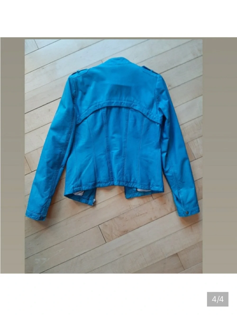 🩵Danier Leather Moto Jacket 2XS in Teal colour - Picture 3 of 12